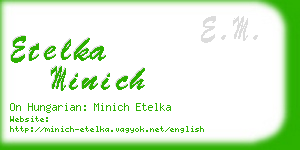 etelka minich business card
